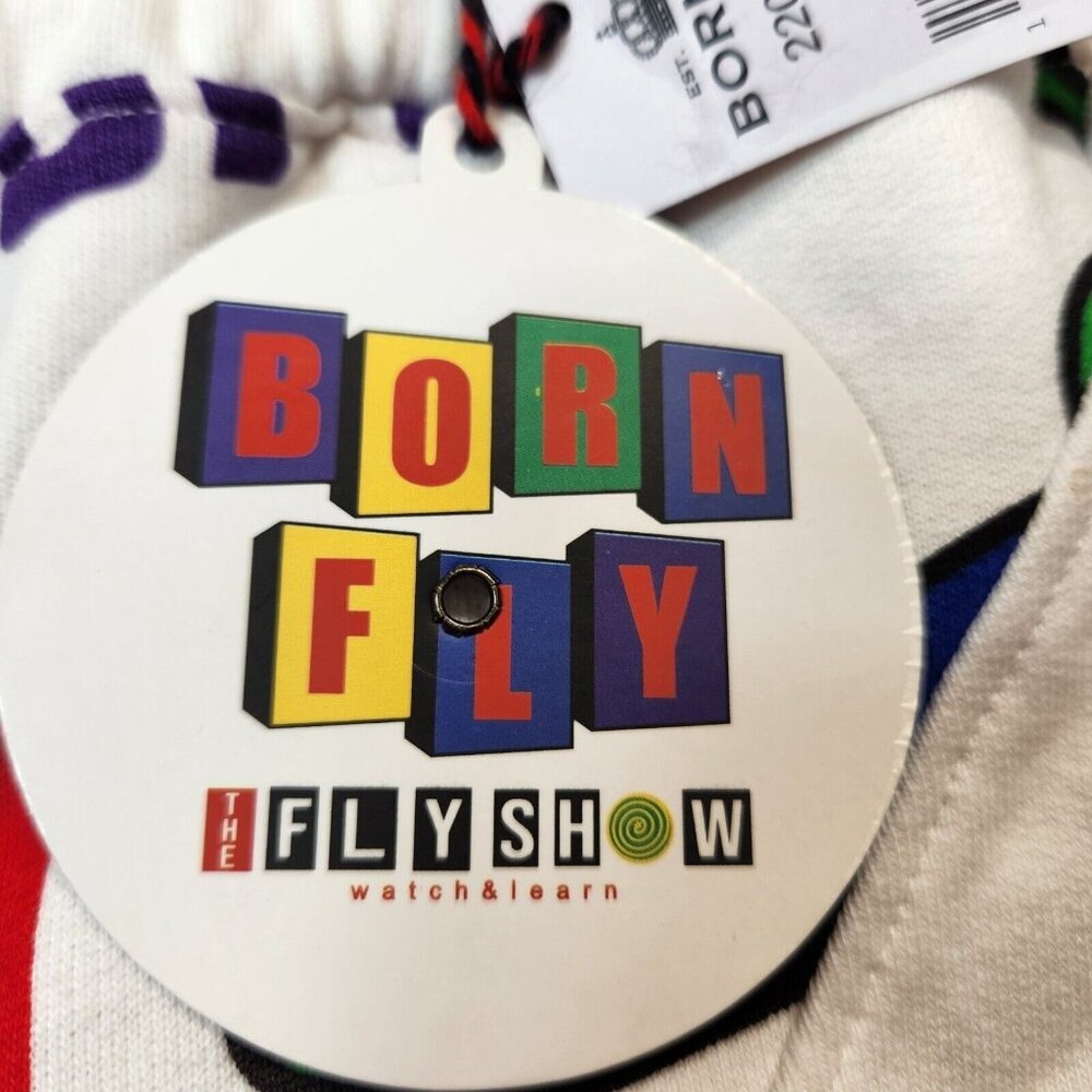 Born Fly Mens Size XL Fly Show Fleece Short Cotton White NWT --15 - Picture 6 of 11